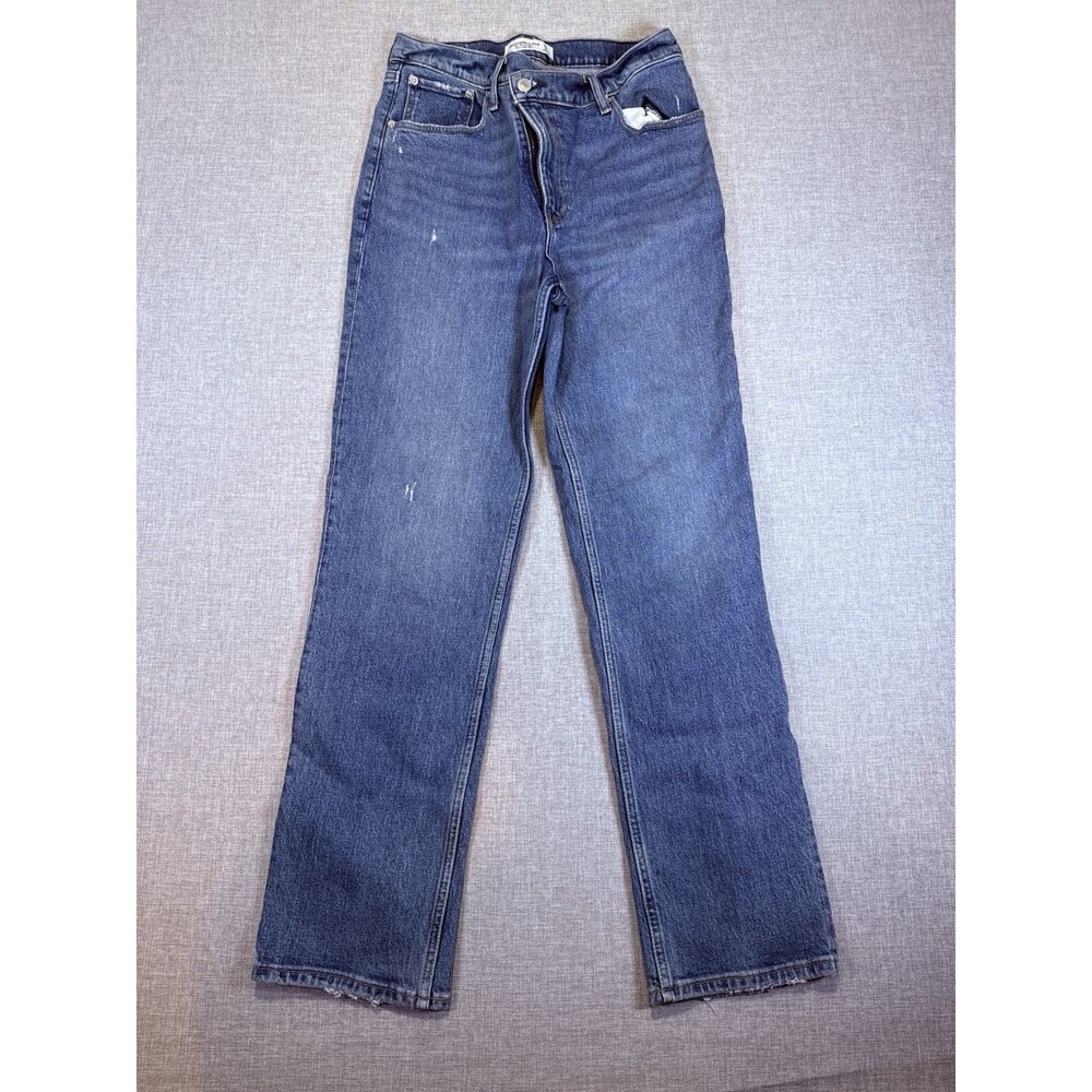 Abercrombie The '90s Straight Asymmetrical Waist Jeans 28 6R